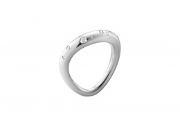 Georg Jensen Sterling Silver & Diamond Offspring Ring