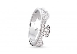 Georg Jensen 18ct White Gold & Diamond End Ring 