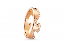 Georg Jensen 18ct Rose Gold & Diamond End Ring 