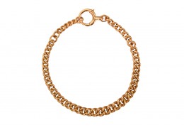 Pre-owned Antique 9ct Rose Gold Graduated Curb Bracelet