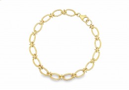 Pre-owned 9ct Yellow Gold Oval Link Bracelet