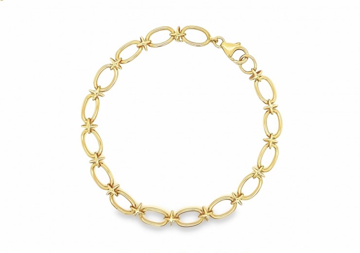 Pre-owned 9ct Yellow Gold Oval Link Bracelet