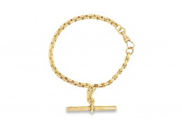 Pre-owned Vintage 9ct Gold T-Bar Bracelet