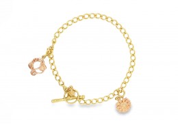 Pre-owned 9ct Yellow & Rose Gold Clogau Charm Bracelet