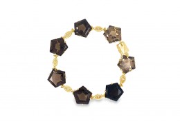 Pre-owned 9ct Yellow Gold Smoky Quartz Bracelet