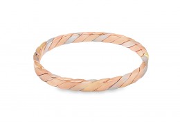 Pre-owned 9ct 3 Toned Gold Hinged Bangle Pre-owned 9ct 3 Toned Gold Hinged Bangle