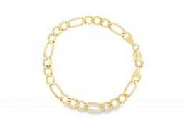Pre-owned 9ct Yellow Gold Figaro Bracelet