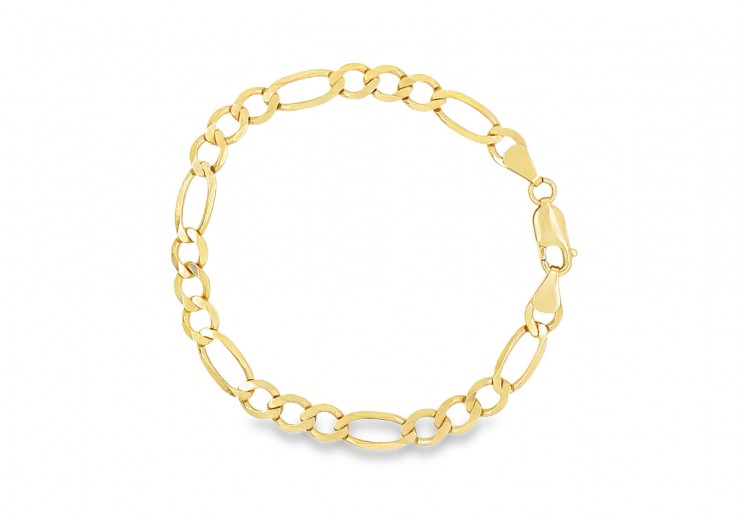 Pre-owned 9ct Yellow Gold Figaro Bracelet