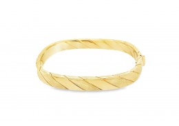 Pre-owned 9ct Twist Gold Bangle