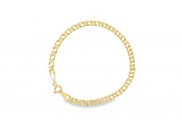 Pre-owned 9ct Gold Double Curb Bracelet