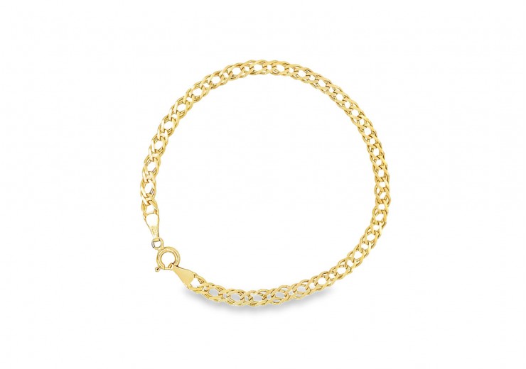 Pre-owned 9ct Gold Double Curb Bracelet