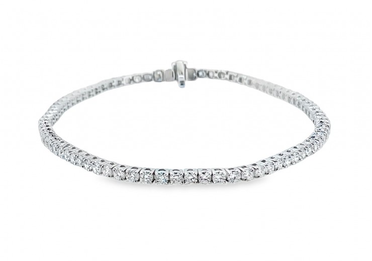 18ct White Gold Lab Diamond Tennis Bracelet