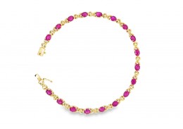 Pre-owned 9ct Yellow Gold Ruby Bracelet