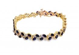 Pre-owned 9ct Sapphire & Diamond Bracelet
