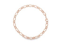Pre-owned 9ct Rose Gold Figaro Bracelet Pre-owned 9ct Rose Gold Figaro Bracelet