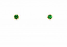 9ct Yellow Gold Emerald Stud Earrings