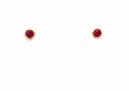 9ct Yellow Gold Ruby Stud Earrings