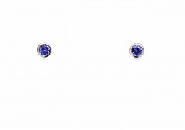 9ct White Gold Tanzanite Stud Earrings