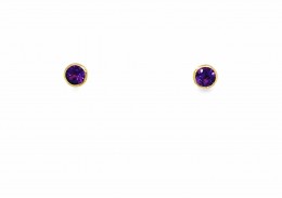 9ct Yellow Gold Amethyst Stud Earrings