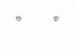 9ct White Gold Aquamarine Stud Earrings