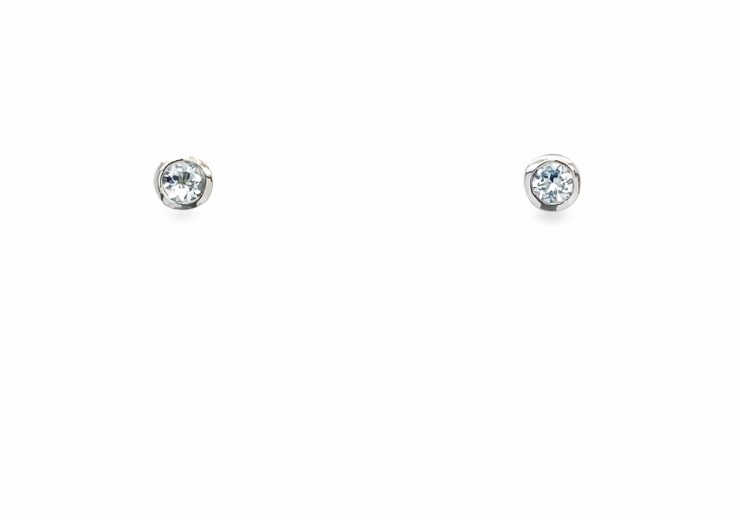 9ct White Gold Aquamarine Stud Earrings