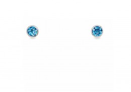 9ct White Gold Blue Topaz Stud Earrings