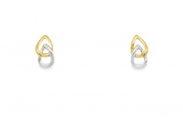 9ct Yellow & White Gold Stud Earrings