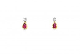18ct Gold Ruby & Diamond Earrings