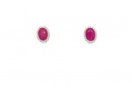 9ct Ruby & Diamond Earrings