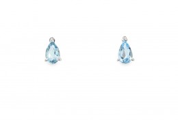 9ct White Gold Aquamarine Earrings