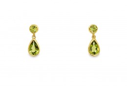 9ct Yellow Gold Peridot Drop Earrings