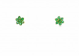 9ct Yellow Gold Emerald Stud Earrings