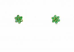 9ct Yellow Gold Emerald Stud Earrings