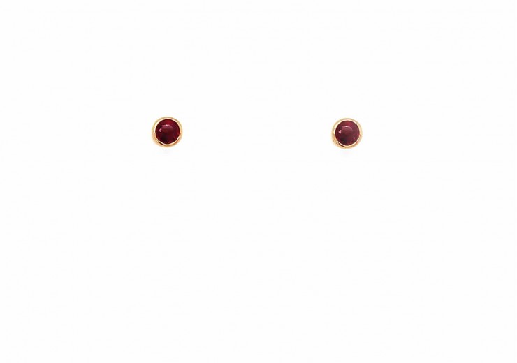 9ct Rose Gold Ruby Stud Earrings