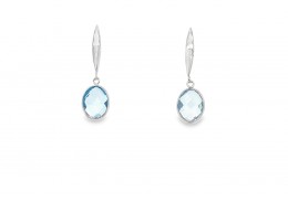 9ct White Gold Blue Topaz Earrings