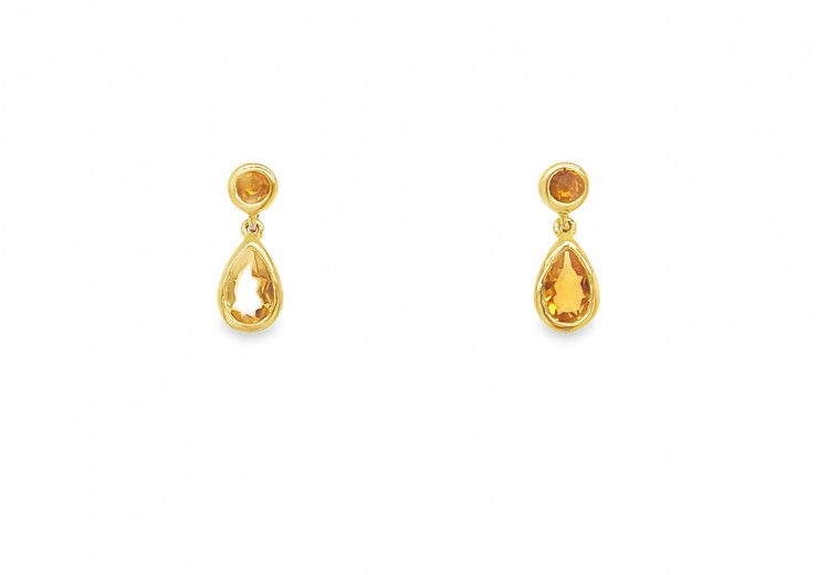 9ct Gold Citrine Earrings