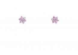 9ct White Gold Pink Sapphire Studs