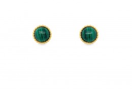 9ct Gold Malachite Earrings