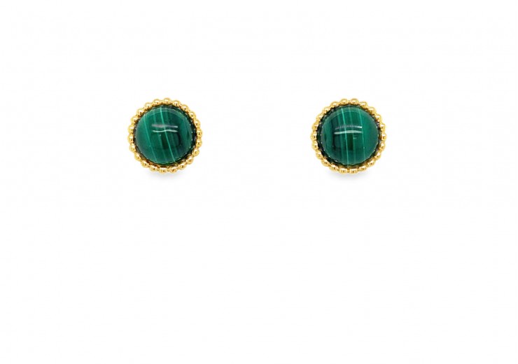 9ct Gold Malachite Earrings