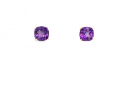 9ct Gold Amethyst Studs