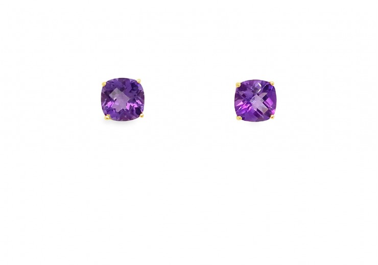 9ct Gold Amethyst Studs