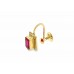 Pre-owned 9ct Yellow Gold Synthetic Ruby Earrings