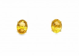 Pre-owned 9ct Yellow Gold Citrine Stud Earrings