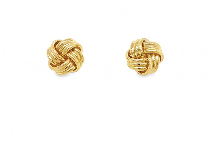 Pre-owned 9ct Yellow Gold Knot Stud Earrings
