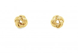 Pre-owned 9ct Yellow Gold Knot Stud Earrings