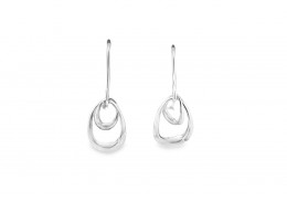 Silver Georg Jensen Offspring Hook Earrings