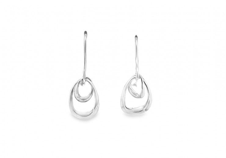 Silver Georg Jensen Offspring Hook Earrings
