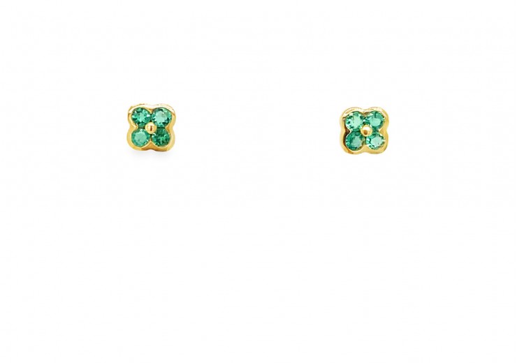 9ct Gold Emerald Earrings