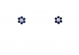 9ct Gold Sapphire & Diamond Earrings