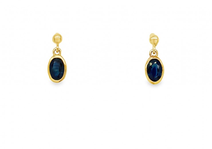 9ct Gold Sapphire Drop Earrings